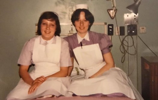 1980s Pupil nurse and staff nurse
